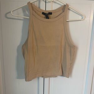 Forever 21 Beige Ribbed Crop Top